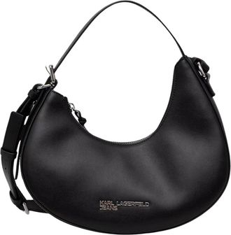 Karl Lagerfeld Hobo Bag - Dames - Schoudertassen - Zwart - ONE Size - Leer - Tassen