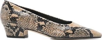 Aeyde Rory Snake Print Calf Leather Hazelnut