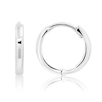 MAX + STONE 14K Yellow Gold 10mm Domed Style Huggie Hoop Earrings with Hidden Post Hinged Closure