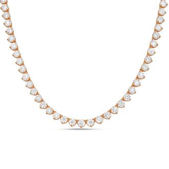Diana M. Jewels 14kt Rose Gold 60 cts Lab Grown Diamond 3 prong Tennis Necklace