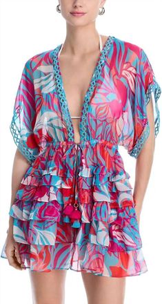 Ramy Brook Marisa Floral Cover-Up Dress In Floral Flame Multi