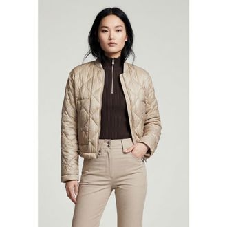 Anatomie Kyoto Quilted Bomber Jacket in Champagne at Nordstrom, Size X-Large