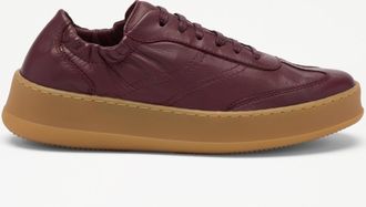 Russell & Bromley BLOUNCE Womens Dark Red Leather Rouched Back Trainer