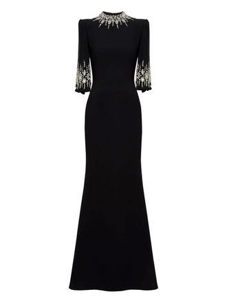 Jenny Packham Abito lungo Llana - Nero
