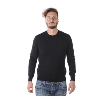 Emporio Armani Crewneck Wollen Trui - Heren - Ronde hals truien - Zwart - XL - Wol - Truien & Vesten