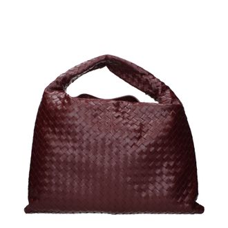 Bottega Veneta Damess Hop Schoudertas Rood/Barolo Leer