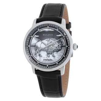 Bulova Bison Automatic Black Dial Mens Watch 96A333
