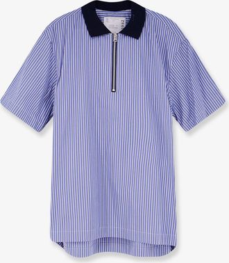 sacai Striped fabric polo shirt - SACAI - gender_Man