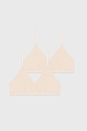 Stripe and Stare Crossover Bra Two Pack in Sand at Nordstrom, Size X-Small Uk