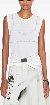Tory Burch Top smanicato in maglia - Bianco