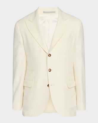 Brunello Cucinelli Men & apos;s Cavallery Twill Peak-Lapel Sport Coat