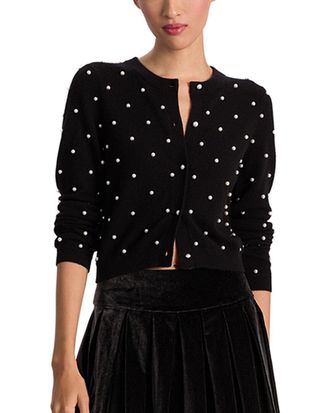 Alice & Olivia Alice + Olivia Dollie Embellished Cashmere-Blend Cardigan