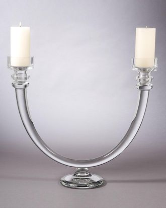 Global Views Two Lite Glass Tube Candle Holder