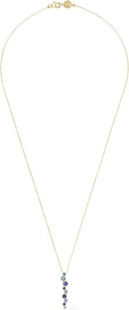 Dower & Hall Collana Cascade in oro giallo 18kt con acquamarina e zaffiro