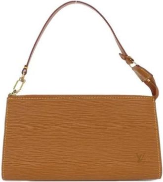 Louis Vuitton Pre-owned Pochette Pouch - Dames - Vintage Handtas - Geel - ONE Size - Leer - Vintage