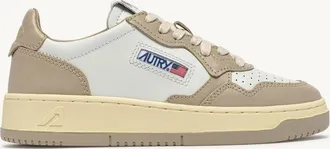 Autry MEDALIST LOW BICOLOR SNEAKERS IN WHITE AND FEATHER GRAY LEATHER