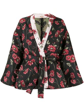 Adam Lippes Kimono con motivo jacquard - Nero