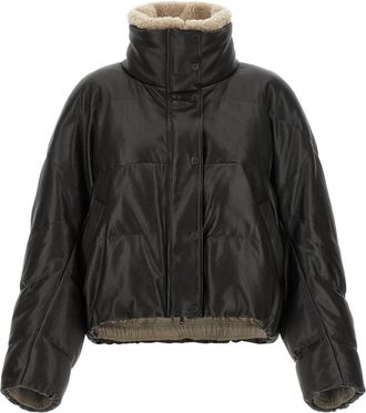 Brunello Cucinelli Black Quilted Turtle Neck Jacket
