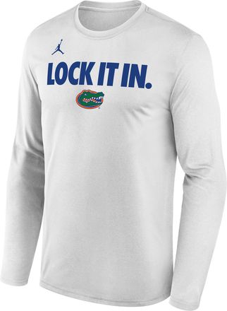 Nike Jordan Florida 2026 On-Court Bench Nike Mens Dri-FIT College Long-Sleeve T-Shirt in White | M22284P870FLUN-WHT