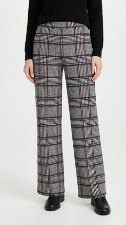 MAC Broeken Stoffhose MAC CHIARA, Damen, Gr. 34, L&auml;nge 30, burgundy check, Web, Obermaterial: 90% Polyester, 10% Elasthan, bedruckt, weit kn&ouml;chellang, Hosen Stoff