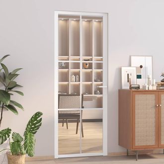 vidaXL Vidaxl - Puerta Interior Vidrio Egs Y Aluminio Blanco 76x201,5 Cm