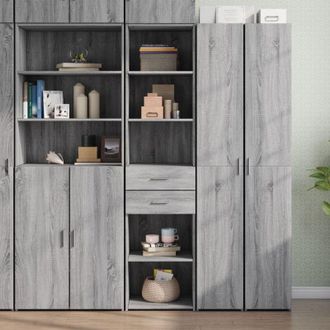 vidaXL Highboard Grey Sonoma 45x42.5x185 cm Engineered Wood Vidaxl