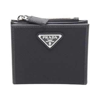 Prada Pre-owned Wallets, male, Black, Size: ONE SIZE Pre-owned Nylon Leather Bifold Wallet