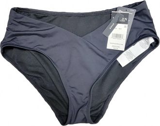 Ralph Lauren Womens Mid-Rise V-Cut Bikini Bottoms In Black/navy