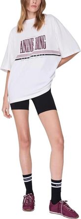 Anine Bing Nell Tee - Dames - T-shirts - Wit - S - Katoen - Tops