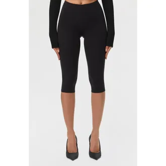Naked Wardrobe Capri Leggings in Black at Nordstrom, Size X-Large