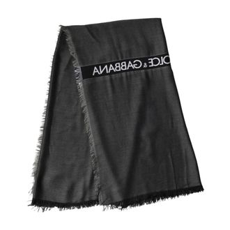 Dolce & Gabbana Winter Scarves, male, Black, Size: ONE SIZE Modal Warmer Shawl with Fringes