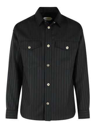 Versace Black Jacquard Wool Bluson