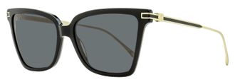 Ferragamo Ferragamo Womens Gancini Butterfly Sunglasses SF2036S 001 Black/Gold 56mm