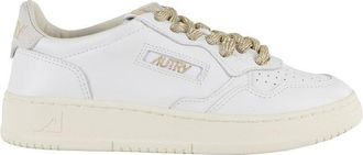 Autry Medalist Low Sneakers With Beige Suede Heel