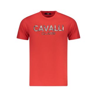 Cavalli Rosso Katoenen Heren T-Shirt