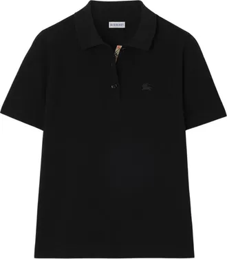 Burberry EKD Katoen Piqu&eacute; Polo Shirt - Dames - Polos - Zwart - M - Katoen - Tops