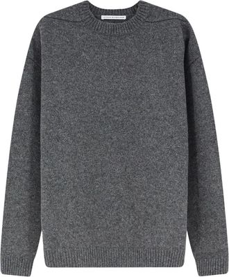 STUDIO NICHOLSON Hemyl Knit - Heren - Ronde hals truien - Grijs - M - Wol - Truien & Vesten