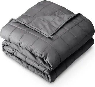 Bare Home Cotton Weighted Blanket in Grey at Nordstrom, Size 10 Lb