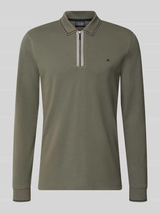 Christian Berg Slim Fit Poloshirt mit Rei&szlig;verschluss in Metallic Gruen, Gr&ouml;&szlig;e 3XL