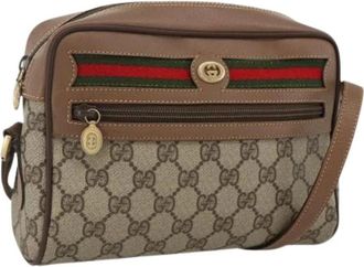 Gucci Pre-owned Cross Body Bags, female, Beige, Size: ONE SIZE Pre-owned Vintage GG Canvas Shoulder Bag