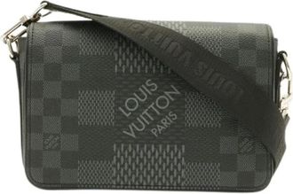 Louis Vuitton Pre-owned Vintage Canvas Cross Body Bag - Dames - Vintage Schoudertas - Grijs - ONE Size - Leer - Vintage
