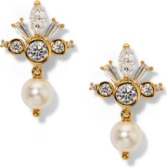 Nadri Undersea Crown Imitation Pearl Drop Earrings in Gold at Nordstrom