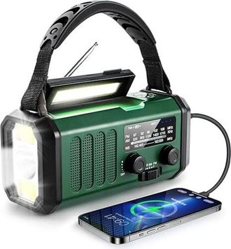 OEM Radio Con Manivela De 10000 Mah, Radio De Emergencia, Radio Solar, Radio Meteorol&oacute;gica Noaa/am/fm, Carga Usb Tipo C, Radio Con Dinamo, Bater&iacute;a De Pol&iacute;