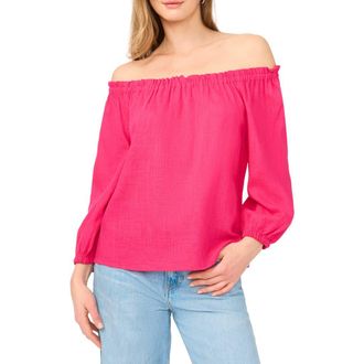 Vince Camuto Off the Shoulder Puff Sleeve Top in Punch at Nordstrom Rack, Size X-Small