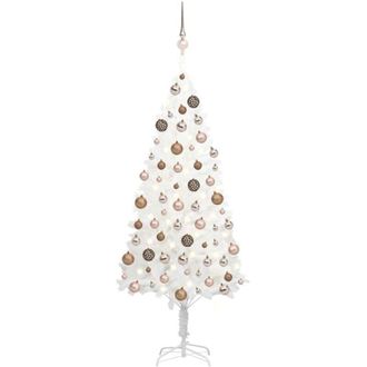 vidaXL &Aacute;rbol De Navidad Preiluminado Con Luces Y Bolas Blanco 120 Cm Vidaxl