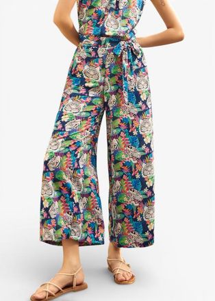 ModCloth Just Add a Boarding Pass Wide Leg Pants in Tropic Like Its Hot at Nordstrom, Size X-Small