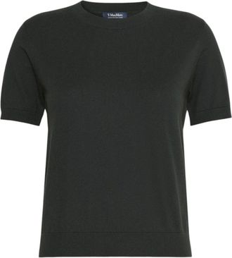 Max Mara Truien & Vesten, Dames, Zwart, M, Katoen, Round-neck Truien
