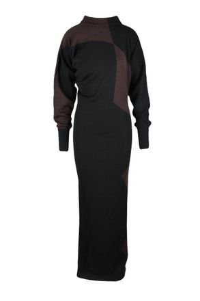 Philosophy di Lorenzo Serafini Womens Asymmetric Long Dress - Black/Brown