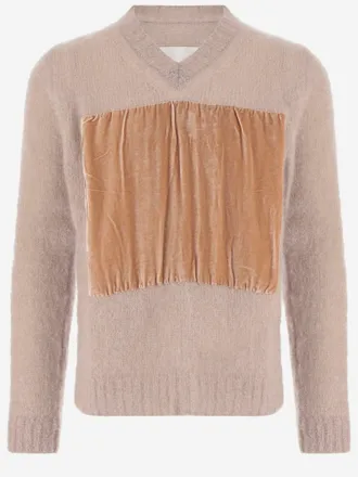 Maison Margiela Maglione Maison Margiela In Mohair Con Applicazione In Velluto