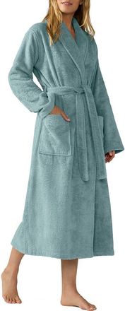Coyuchi Gender Inclusive Cloud Loom Organic Cotton Robe in Pacific Blue at Nordstrom, Size X-Small